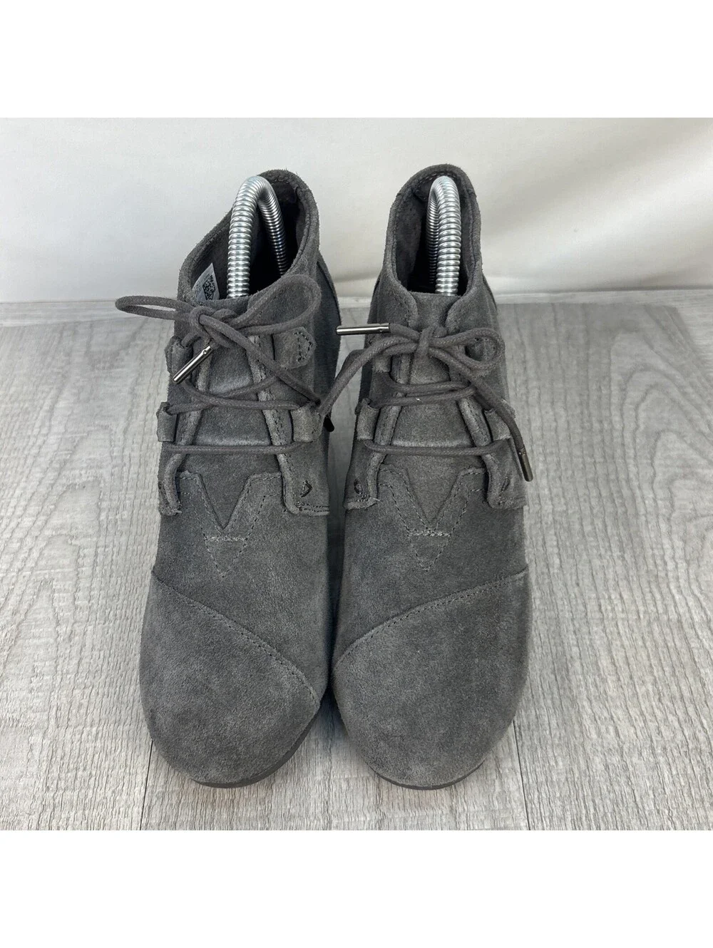 TOMS Desert Wedge Suede Chukka Bootie Grey 8.5